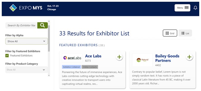 Featured Exhibitor Listing