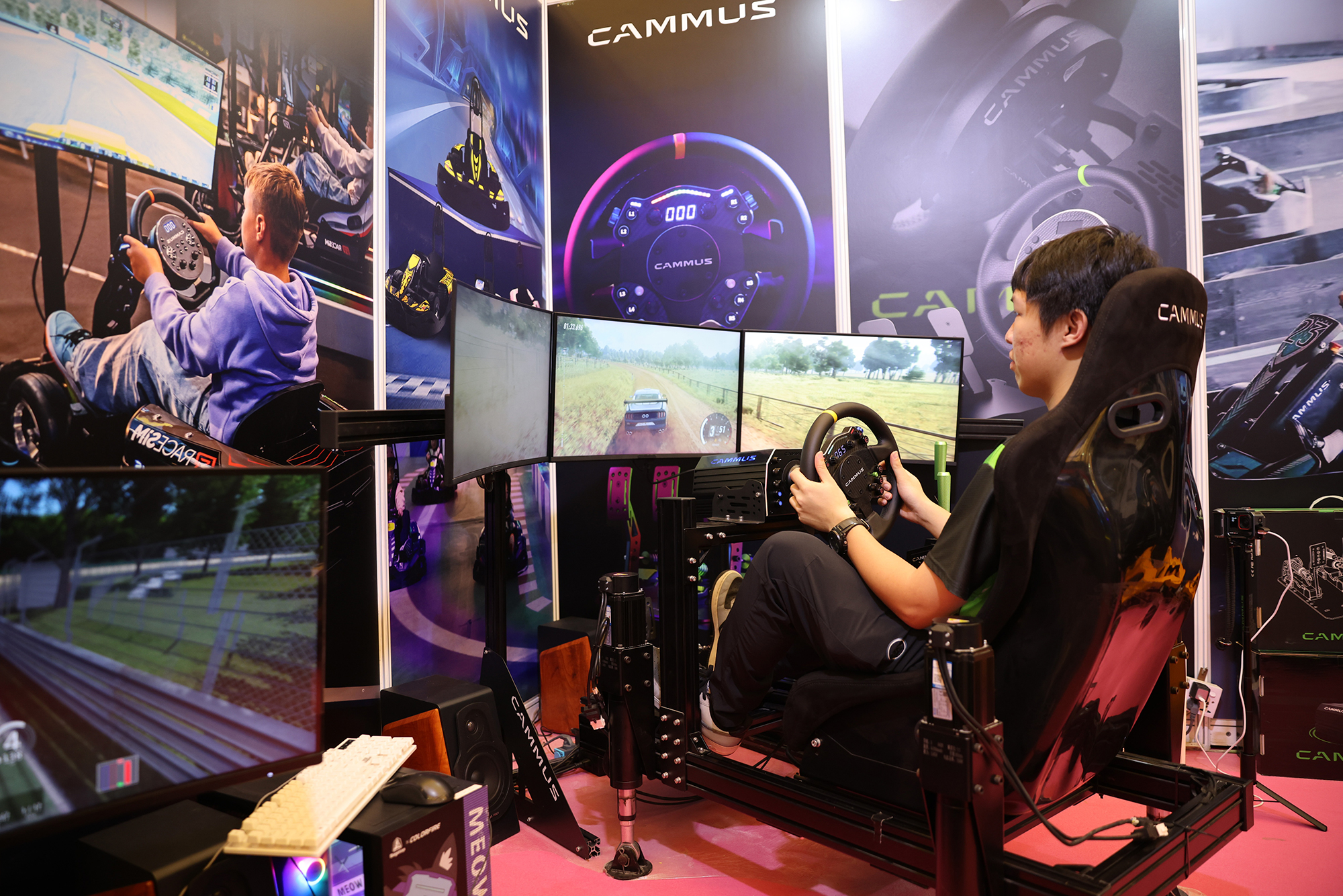 Driving simulator exhibitor booth during IAAPA Expo Asia 2025