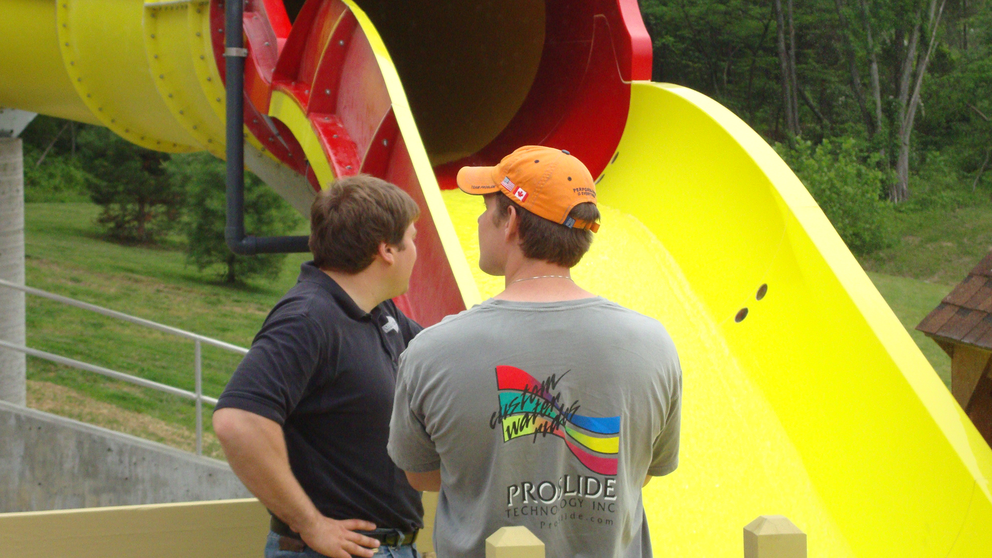 Ray Smegal at Proslide waterslide construction site