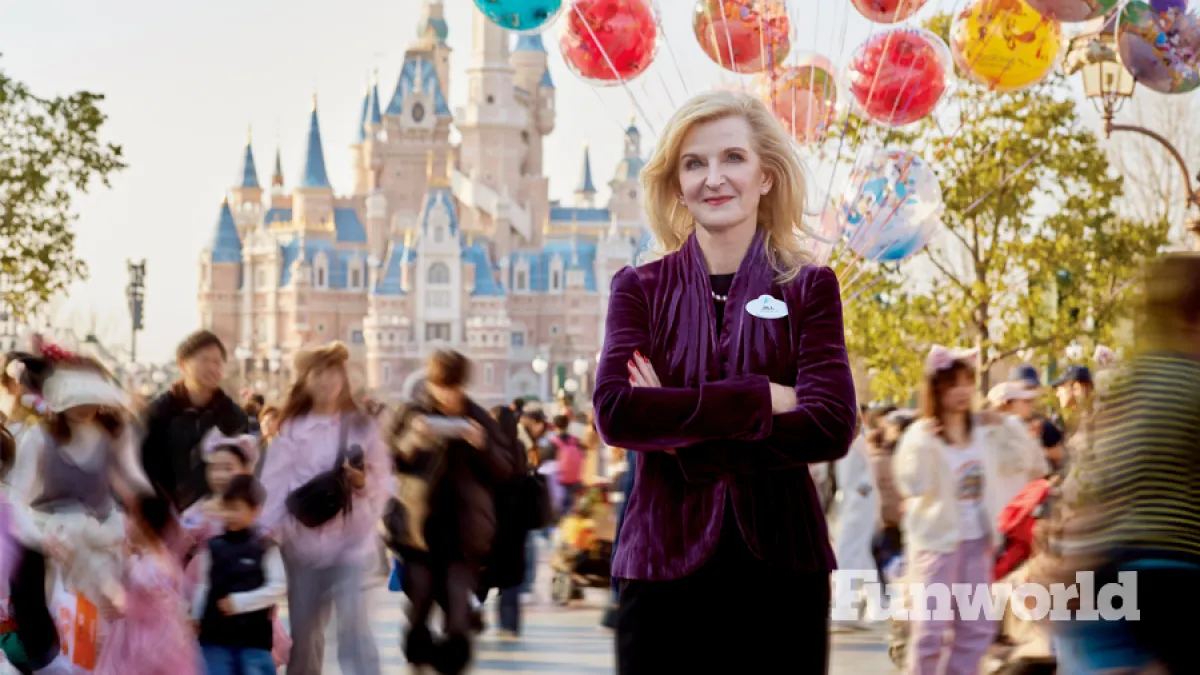 Jill Estorino in front of the castle at Shanghai Disneyland