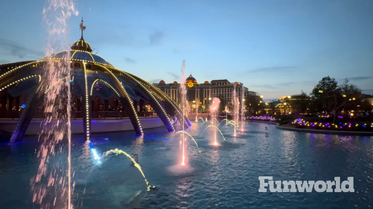 universal epic universe celestial park carousel at twilight