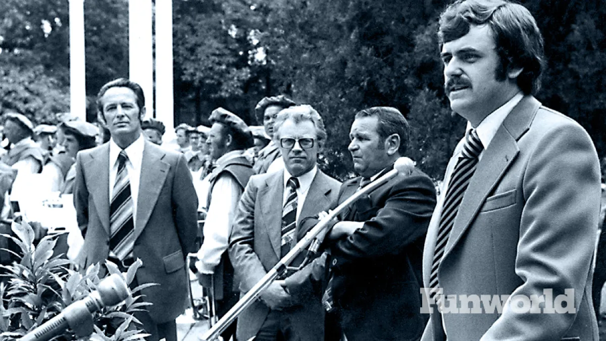 europa-park roland mack at theme park grand opening in 1975