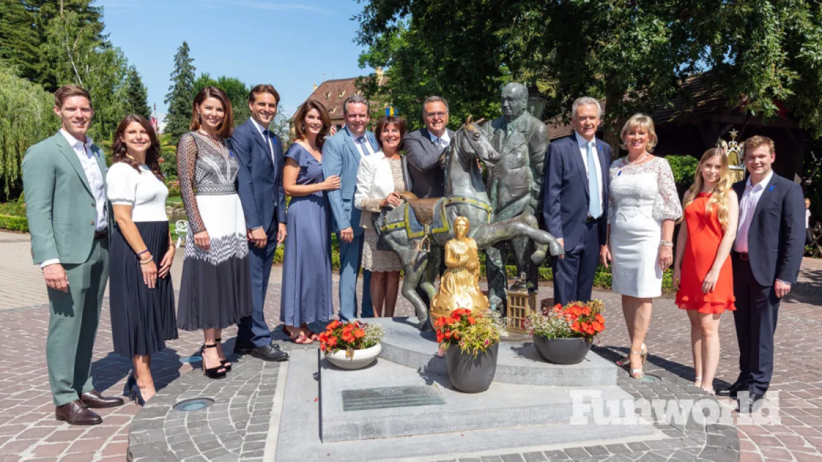 europa-park mack family at franz mack statue