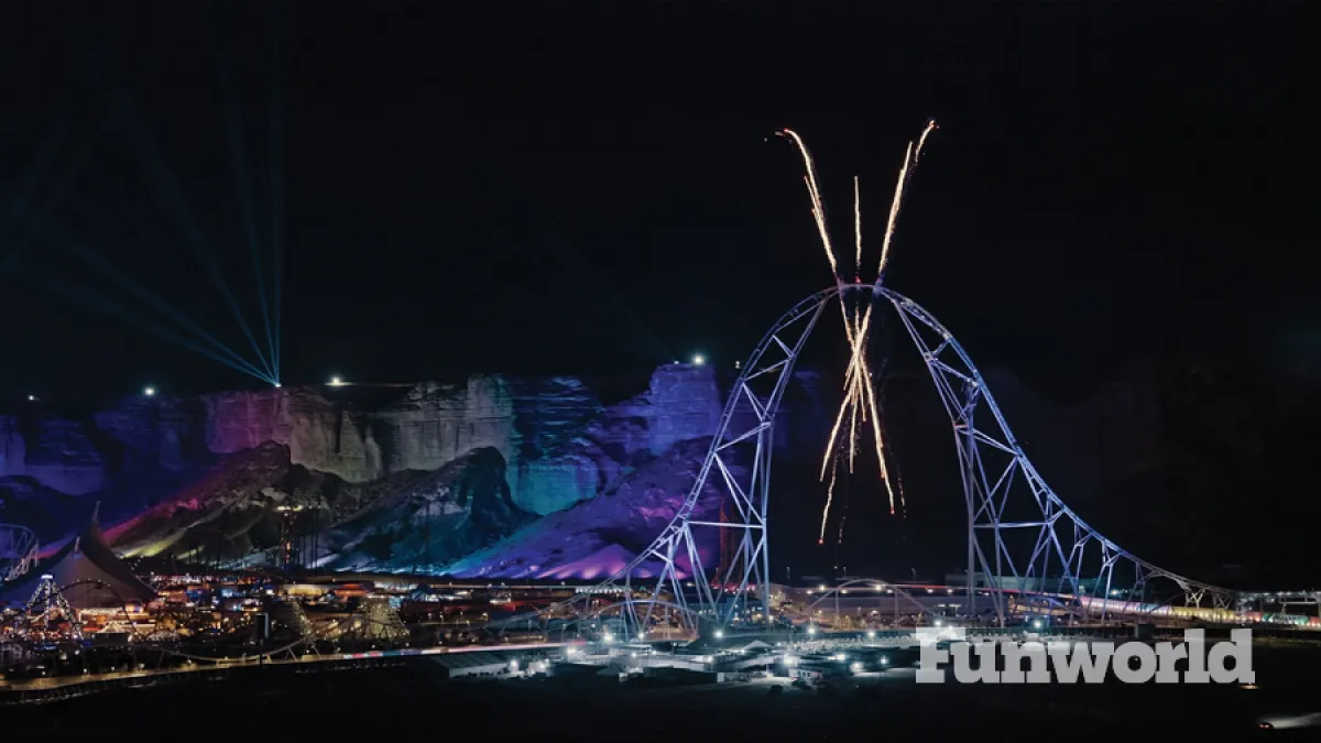six flags qiddiya city fireworks falcons flight