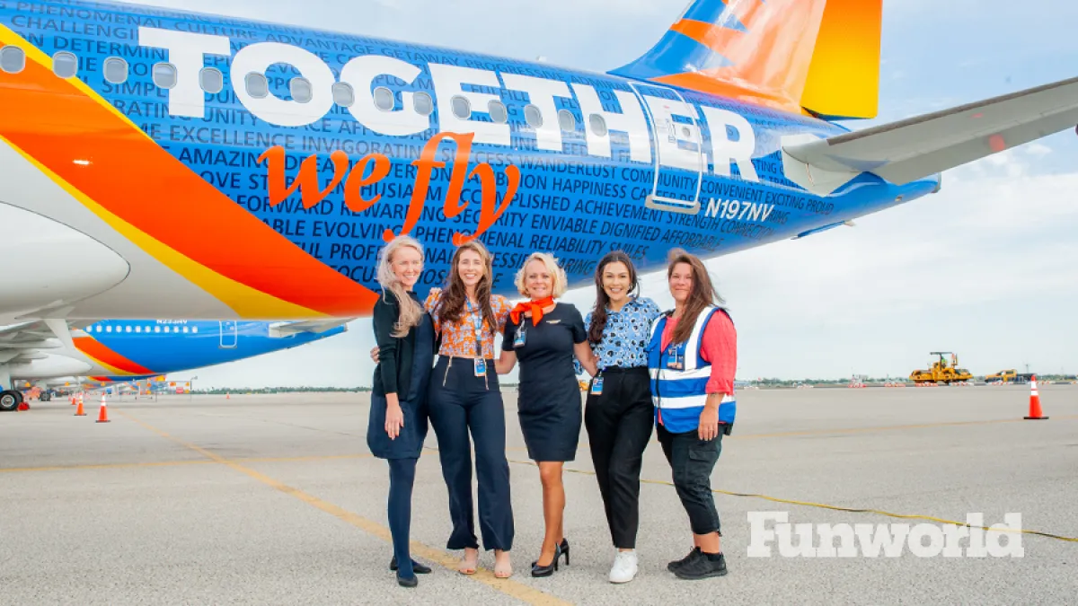 Allegiant employees serve passengers with a smile