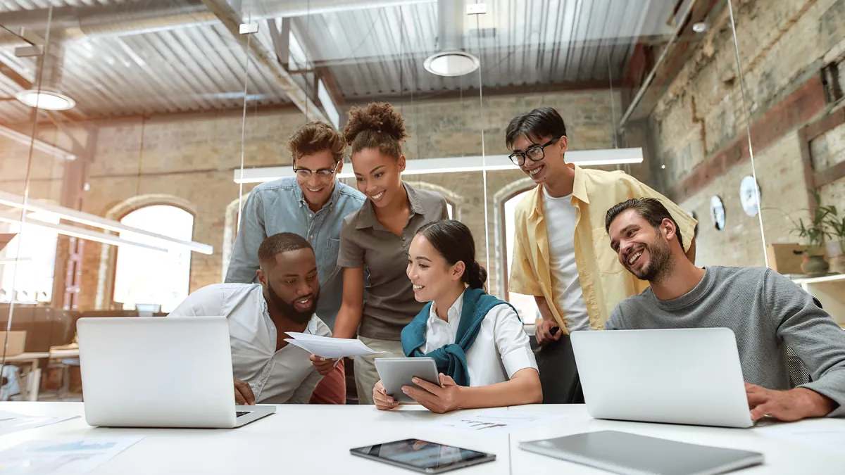 Business team working together