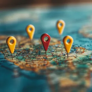 Location pins on map