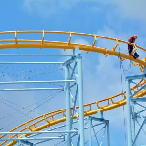 Engineer checks roller coaster