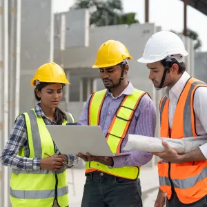 Team of construction engineers 