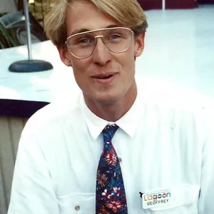 Geoff Thatcher as a young employee at Lagoon in 1991. Credit: Geoff Thatcher