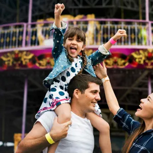  Family in Fair or Amusement Park