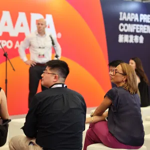 Attendees at the IAAPA Press Conference Stage