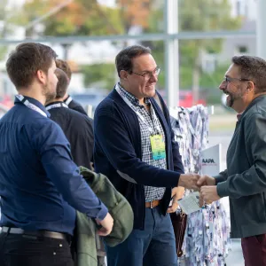Expo attendees networking