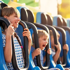 Two Children on Amusement Ride