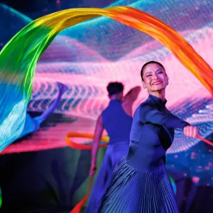 Photo of a ribbon dancer