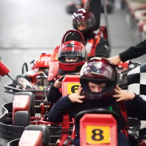 Go Karts getting ready for race