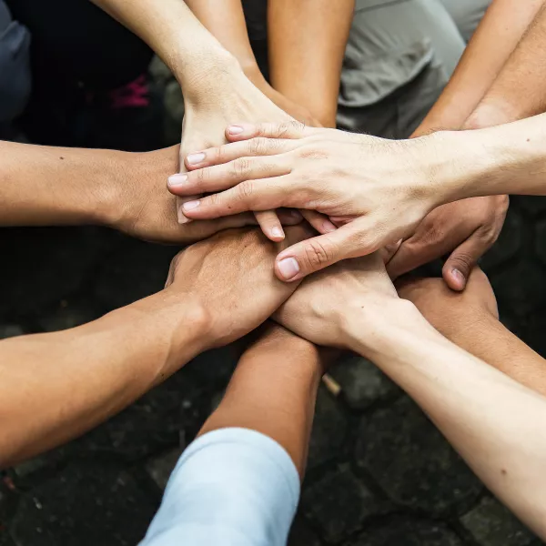Group of hands together