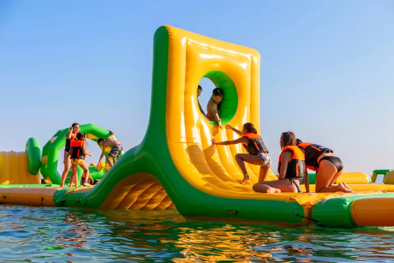 Aqua Park with Inflatable Bounce Play Area