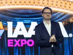 Jakob Wahl at IAAPA Expo Opening Ceremony stage
