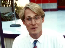 Geoff Thatcher as a young employee at Lagoon in 1991. Credit: Geoff Thatcher