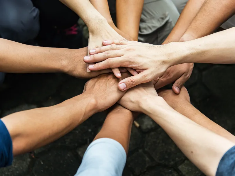 Group of hands together