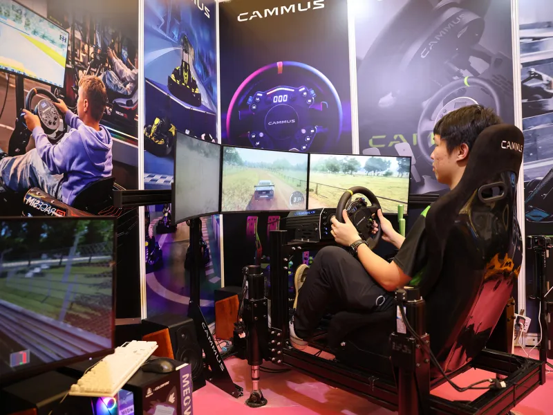 Driving simulator exhibitor booth during IAAPA Expo Asia 2025