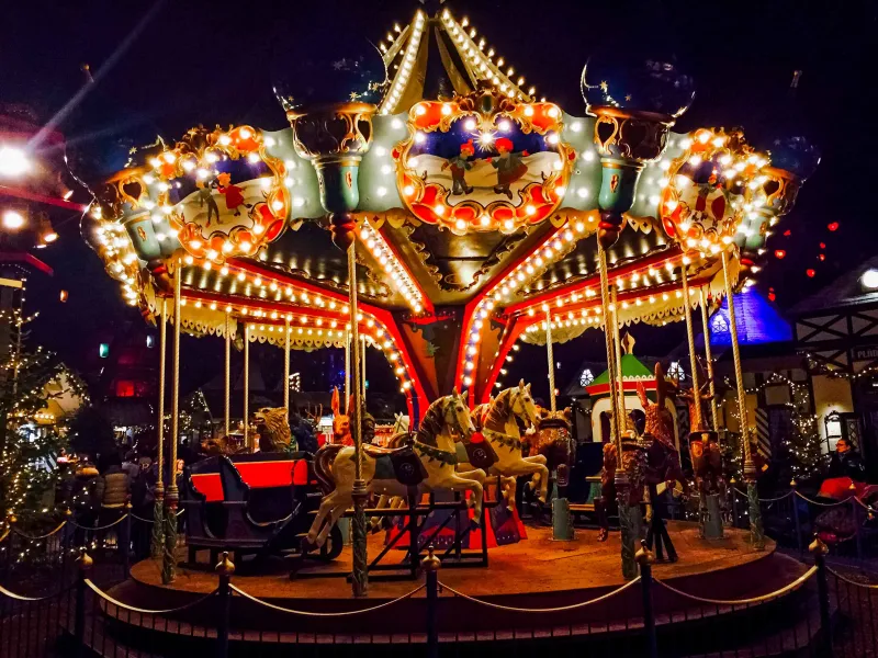 Photo of carousel illuminated at night 