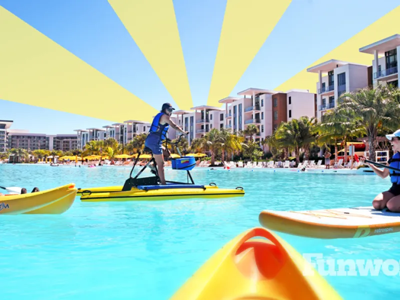 lagoons evermore orlando with kayakers