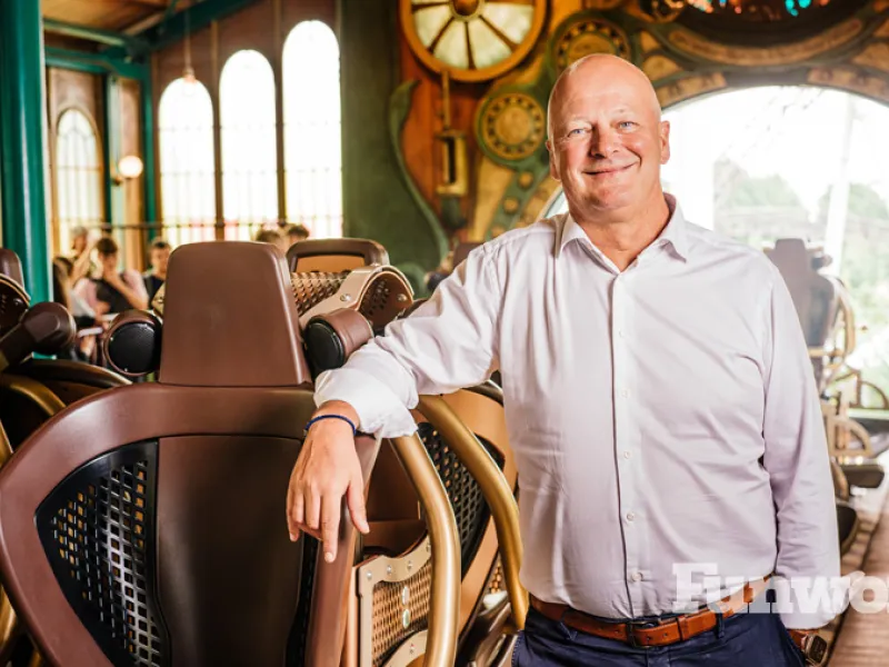 carl lenaerts plopsa group CEO roller coaster train
