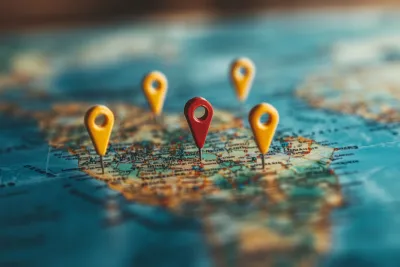 Location pins on map