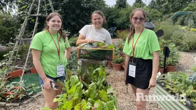 Students care for plants at Hershey Gardens. Credit: Hershey