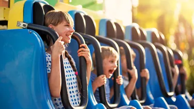 Two Children on Amusement Ride