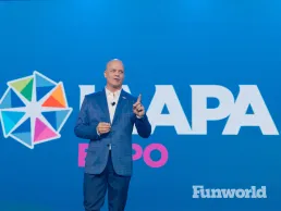 Person on IAAPA Stage