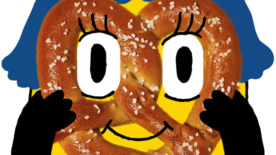 Soft Pretzels with mascot