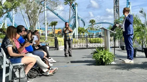Jakob Wahl at press conference at SeaWorld