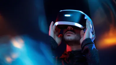 Young Male experiencing VR