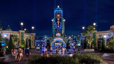 Epic Universe Nighttime Front Gate