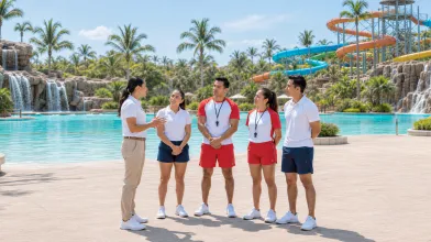 Water park staff