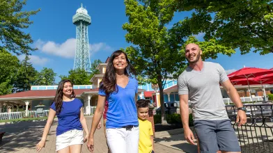 Family walking Kings Island