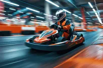 Indoor Go Kart driver racing