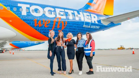 Allegiant employees serve passengers with a smile