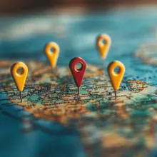 Location pins on map