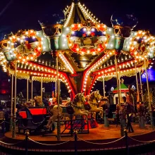 Photo of carousel illuminated at night 