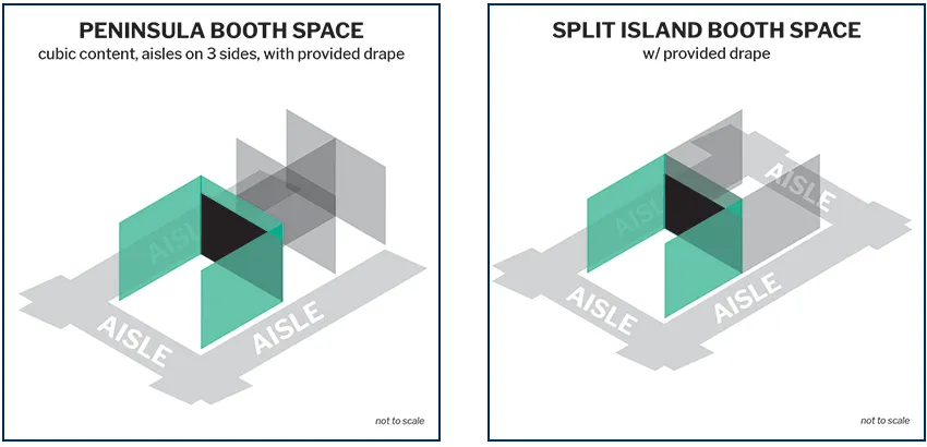 Peninsula and Split Island Booth Space