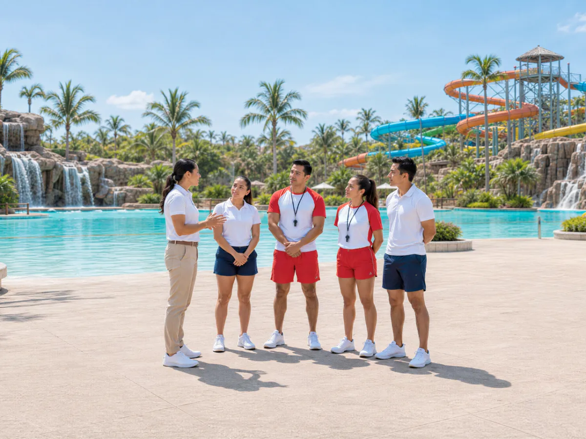 Water park staff